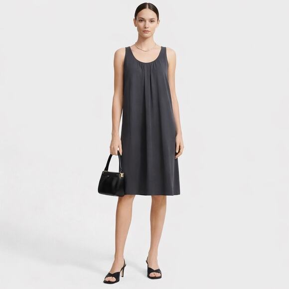 Theory Dresses & Skirts - Theory Black Drape Silk Dress Size 6